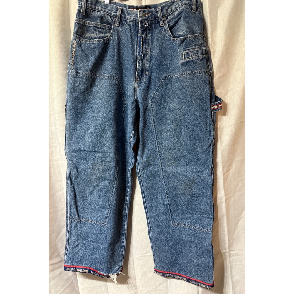 Vtg Maurice Malone Mo Jean Carpenter Denim Y2K Baggy Retro 90s Mens Hip Hop
